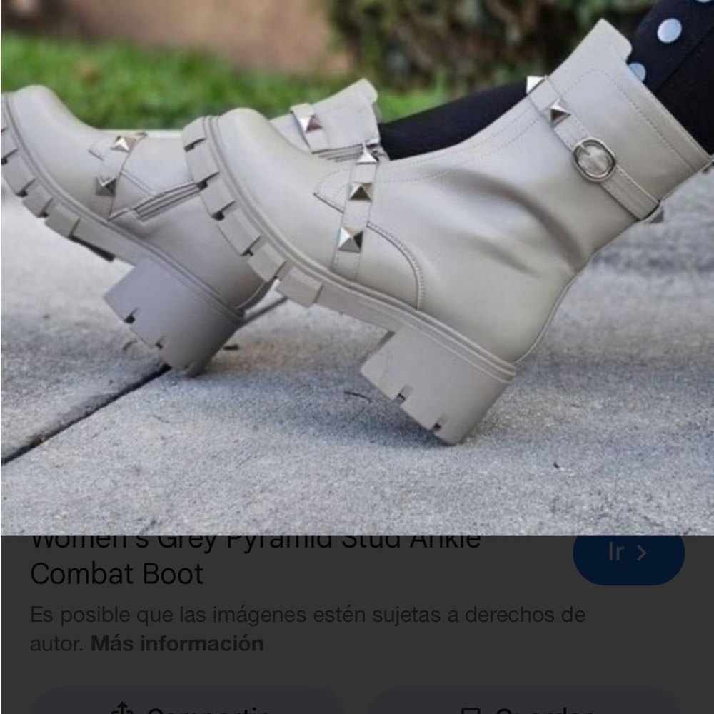 Beige Platform Moto Boots Studded Buckle Detail Chunky Ankle Boots,